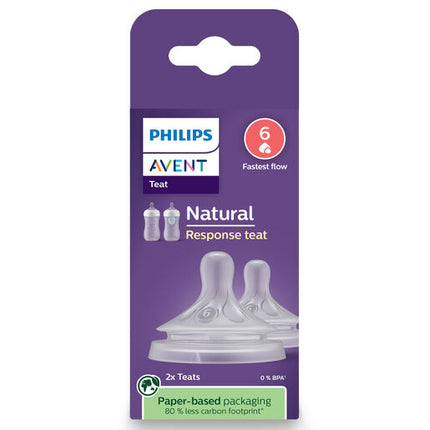 Philips Avent Natural Response Teats, 9 month+, Flow 6, 2-pack