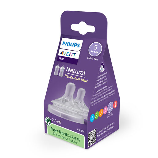 Philips Avent Natural Response Teats, 6 month+, Flow 5, 2-pack