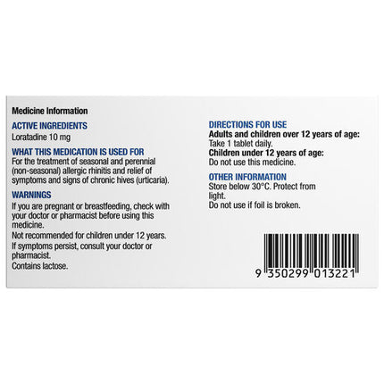 Chemists' Own Loratadine Hayfever & Allergy Relief 10mg Tablets 30