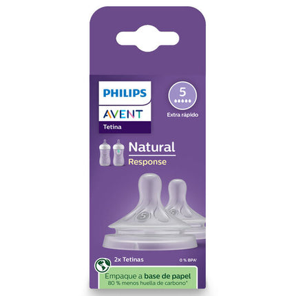 Philips Avent Natural Response Teats, 6 month+, Flow 5, 2-pack