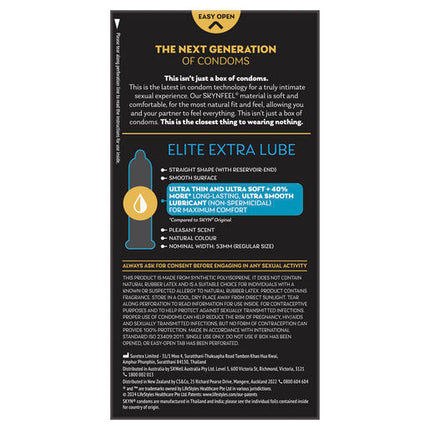 Skyn Elite Extra Lube Condoms 10 Pack