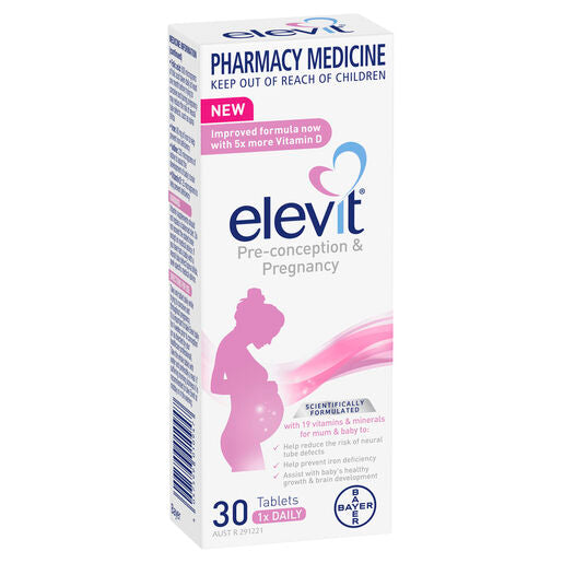 Elevit Pre-conception and Pregnancy Multivitamin Tablets 30 pack (30 days) New Formula