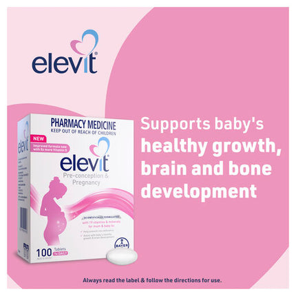 Elevit Pre-Conception and Pregnancy Multivitamin Tablets 100 pack (100 days) New Formula