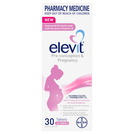 Elevit Pre-conception and Pregnancy Multivitamin Tablets 30 pack (30 days) New Formula