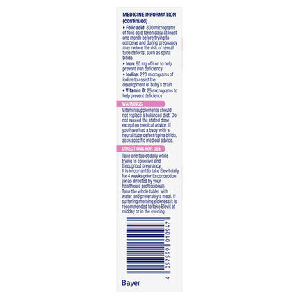 Elevit Pre-conception and Pregnancy Multivitamin Tablets 30 pack (30 days) New Formula