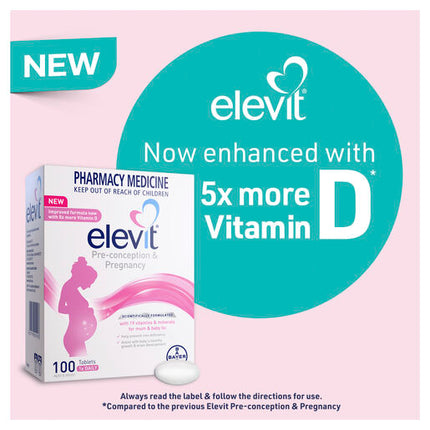 Elevit Pre-conception and Pregnancy Multivitamin Tablets 30 pack (30 days) New Formula