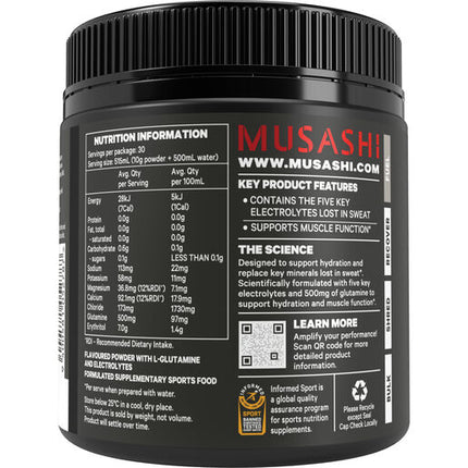 Musashi Electrolytes Powder Blue Raspberry 300g