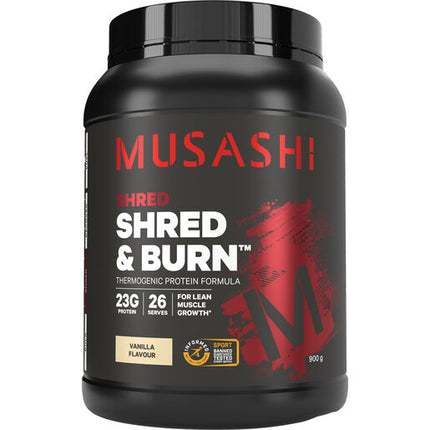 Musashi Shred & Burn Protein Powder Vanilla 900g