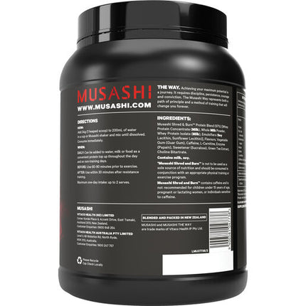 Musashi Shred & Burn Protein Powder Vanilla 900g