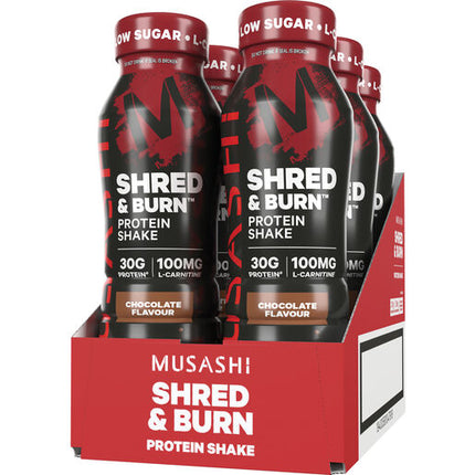 Musashi Shred & Burn Protein Shake Chocolate Drink 375ml