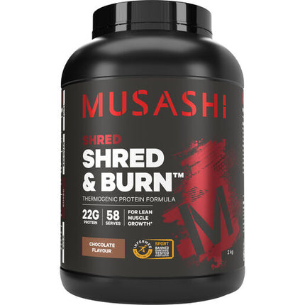Musashi Shred & Burn Protein Powder Chocolate 2kg