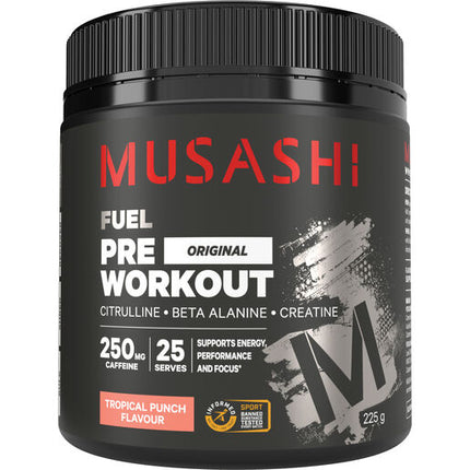 Musashi Pre Workout Tropical Punch Flavour 225g