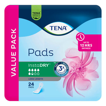 Tena Pad InstaDRY Long 24pk