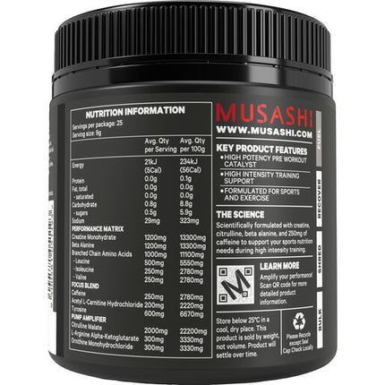 Musashi Pre Workout Watermelon 225g