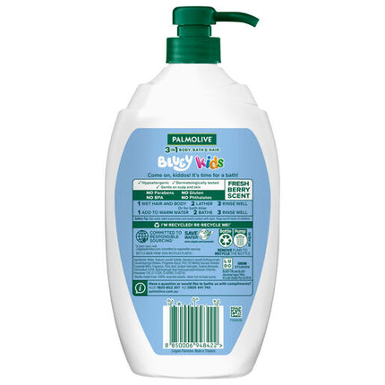 Palmolive 3 in 1 Kids Bluey Body, Bath & Hair 1L Berrylicious