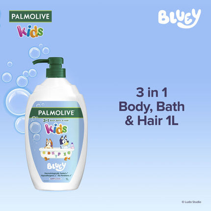 Palmolive 3 in 1 Kids Bluey Body, Bath & Hair 1L Berrylicious