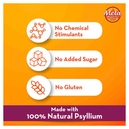 Metamucil Multi-Health Fibre with 100% Psyllium Natural Psyllium Orange Granular 48 Dose