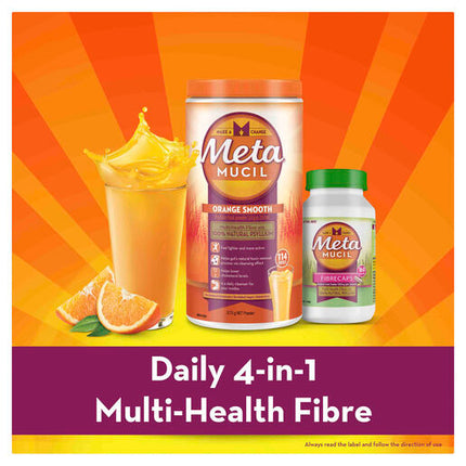 Metamucil Multi-Health Fibre with 100% Psyllium Natural Psyllium Orange Granular 48 Dose