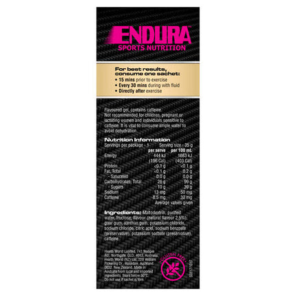 Endura Sports Energy Gel Sachets Vanilla 35g (each)
