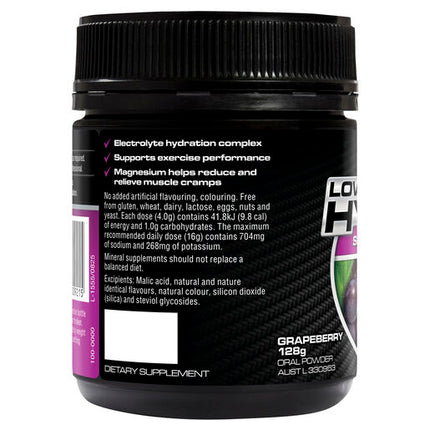 Endura Low Carb Hydration Grapeberry 128g Powder
