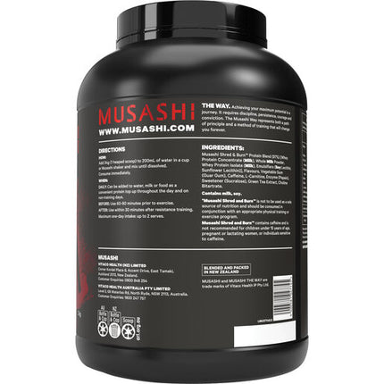 Musashi Shred & Burn Protein Powder Vanilla 2kg