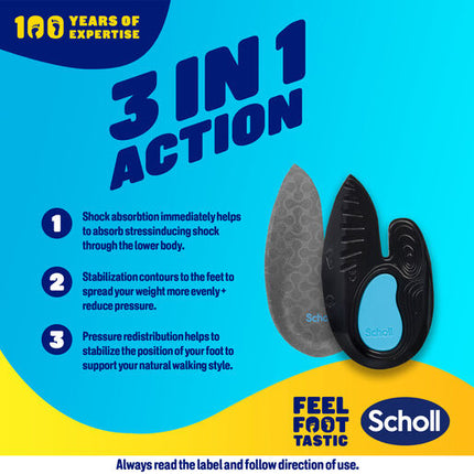 Scholl In-Balance Heel Orthotic Insole Medium Size 7 - 8.5 1 Pair