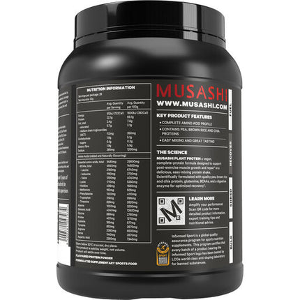 Musashi Vegan Plant Protein Powder Chocolate 900g