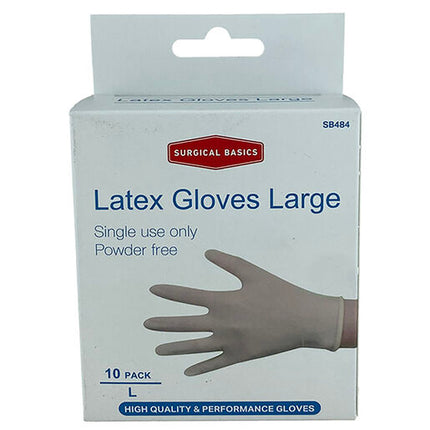 Surgical Basics Latex Gloves Large 10 Pack