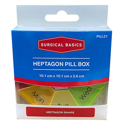 Surgical Basics Heptagon Pill Box 10.3 X 10.3 X 5cm