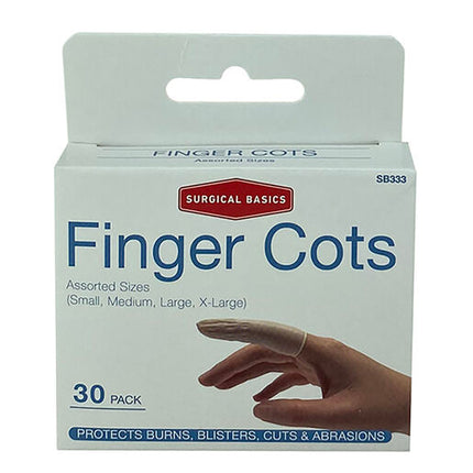 Surgical Basics Finger Cots Assorted Sizes 30 Pack