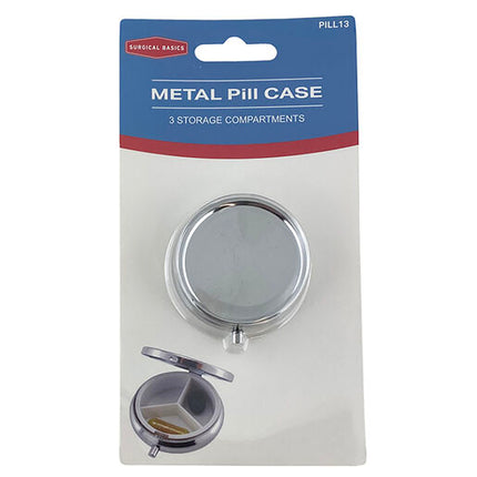 Surgical Basics Pill Case Metal 3 Section