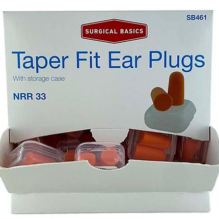 Surgical Basics Foam Orange Taper Fit Ear Plugs Noise Reduction