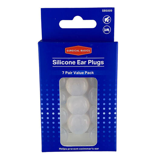 Surgical Basic Silicone Antinoise Ear Plugs Noise Reduction (7 Pair)