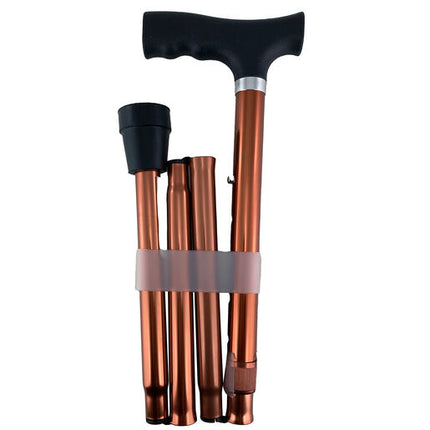 Surgical Basics Walking Stick Gold Folding Adjustable 83-95cm