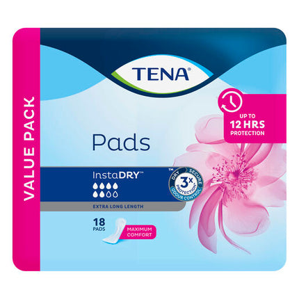 Tena Pad InstaDRY Extra Long 18pk