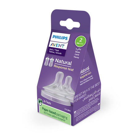 Philips Avent Natural Response Teats, 0 month+, Flow 2, 2-pack