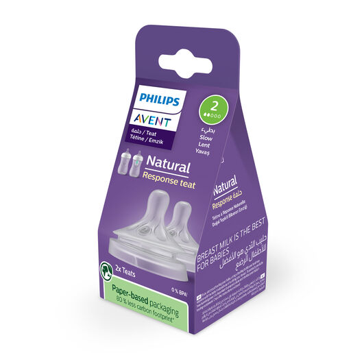 Philips Avent Natural Response Teats, 0 month+, Flow 2, 2-pack
