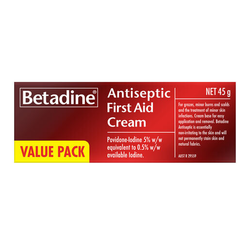 Betadine Antiseptic First Aid Cream Value Pack 45g
