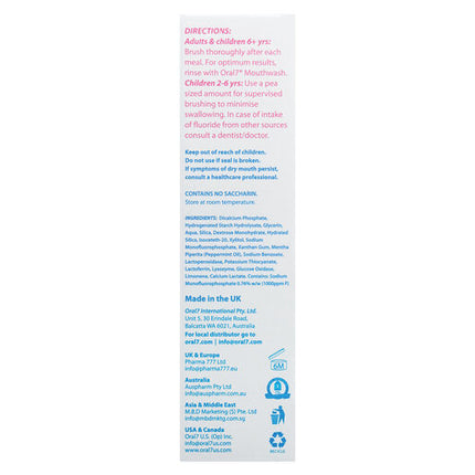 Oral 7 Moisturising Toothpaste 75ml