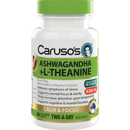 Caruso's Natural Health Ashwagandha + L-Theanine 60 Tablets