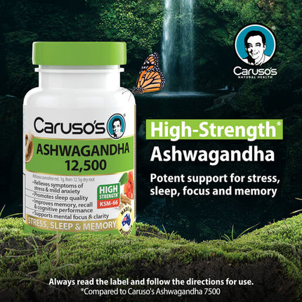 Caruso's Natural Health Ashwaganda 12,500 50 Tablets