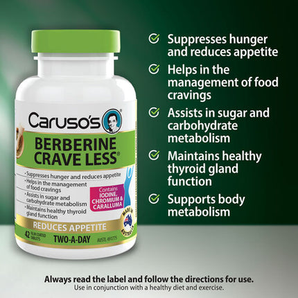 Caruso's Natural Health Berberine Crave Less 42 Tablets