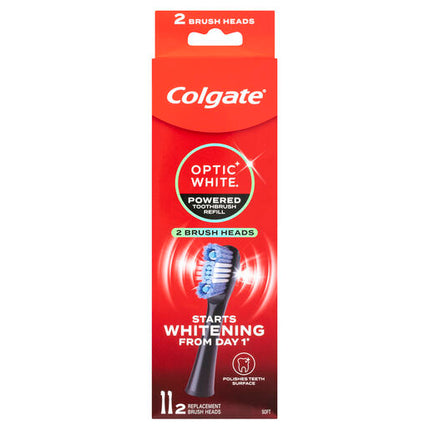 Colgate Optic White Powered Toothbrush Soft Refill 2 Pack