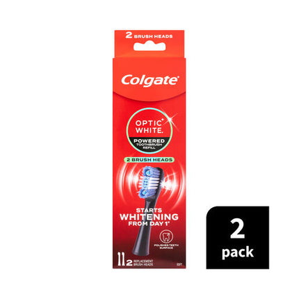Colgate Optic White Powered Toothbrush Soft Refill 2 Pack