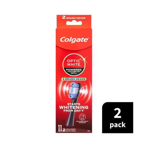 Colgate Optic White Powered Toothbrush Soft Refill 2 Pack
