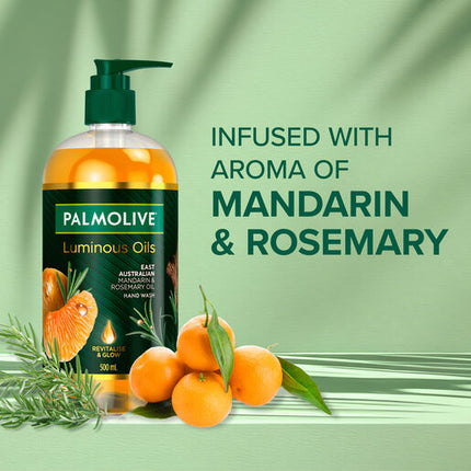 Palmolive Luminous Oils Hand Wash, East Australian Mandarin & Rosemary Oil, 500mL Pump