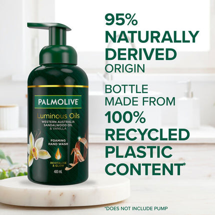 Palmolive Luminous Oils Foaming Hand Wash, Western Australia Sandalwood Oil & Vanilla, 400mL Pump