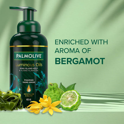Palmolive Luminous Oils Foaming Hand Wash, King Island Kelp & Ylang Ylang Oil, 400mL Pump