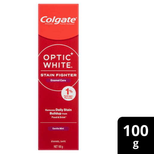 Colgate Optic White Stain Fighter Enamel Care Teeth Whitening Toothpaste, 100g