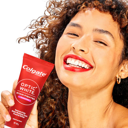 Colgate Optic White Stain Fighter Enamel Care Teeth Whitening Toothpaste, 100g